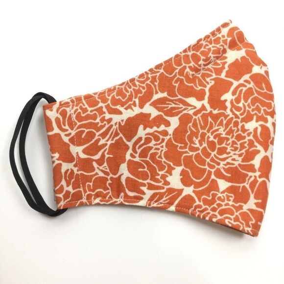 Hand Crafted Accessories - 2/$15 - Flower Mask, Orange & Cream Rose Flower Face Mask, Filti Filter